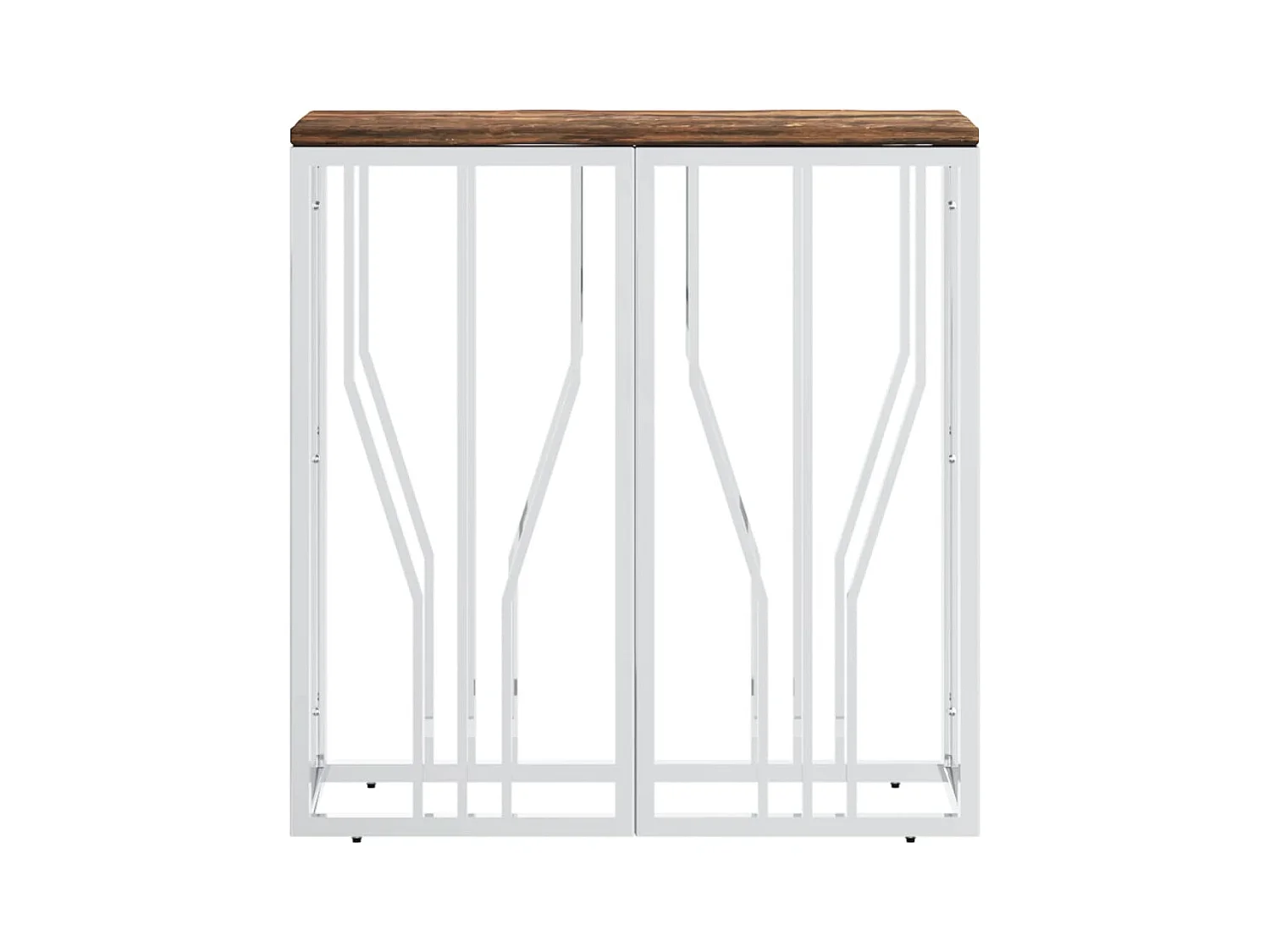Konsolentisch,Flurtisch Silbern Edelstahl und Altholz Massiv -gkd473130
