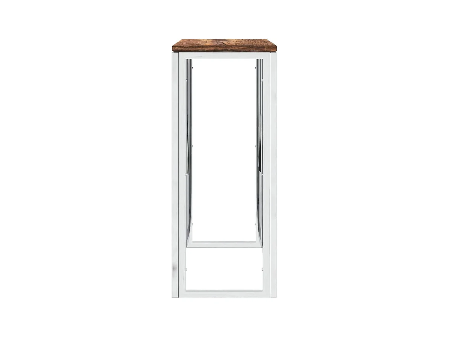 Konsolentisch,Flurtisch Silbern Edelstahl und Altholz Massiv -gkd473130