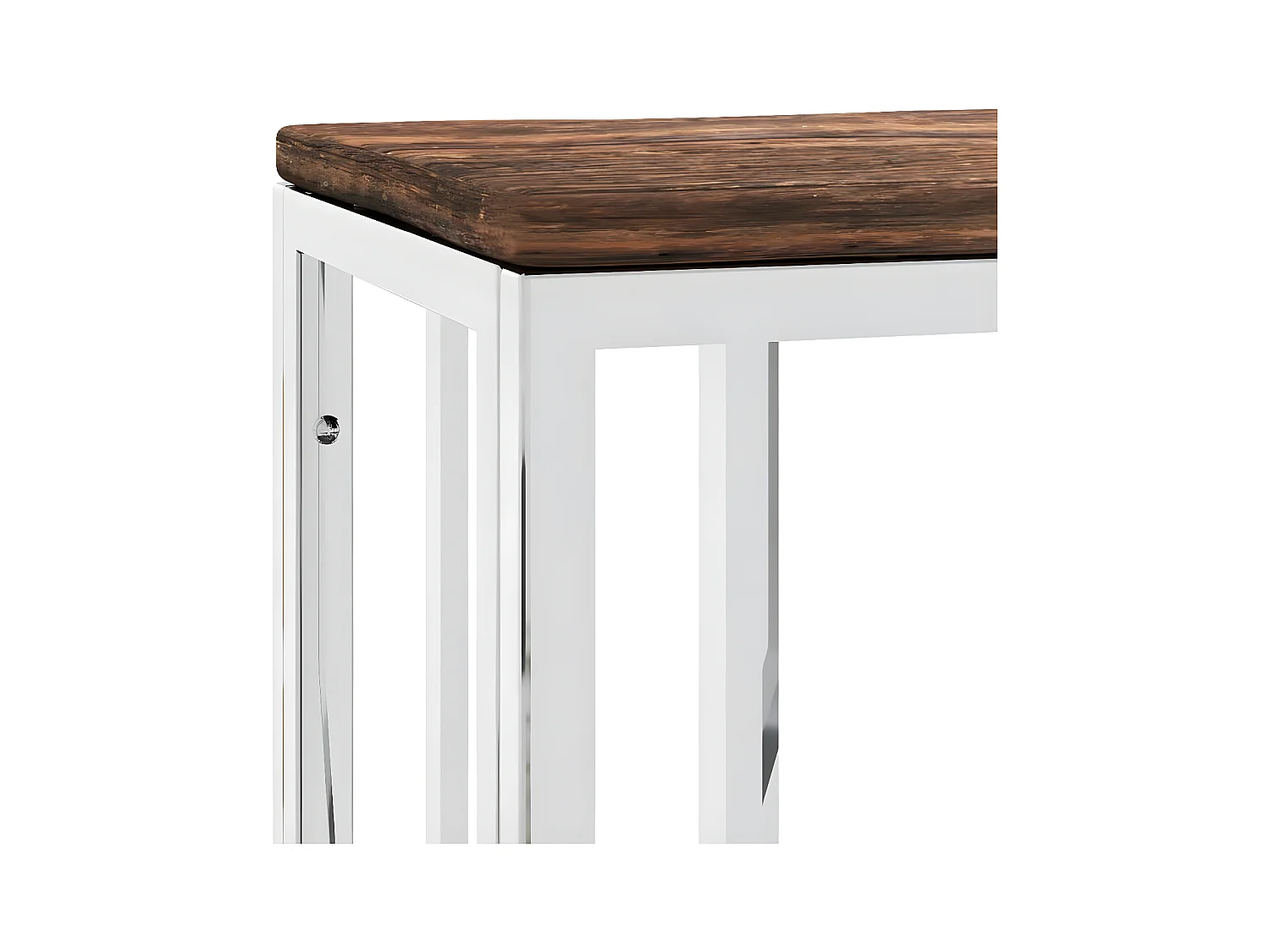 Konsolentisch,Flurtisch Silbern Edelstahl und Altholz Massiv -gkd473130
