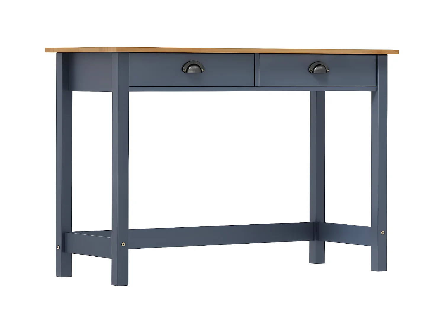 Table console Hill Range avec 2 tiroirs Gris 110x45x74 cm Pin GHR27089