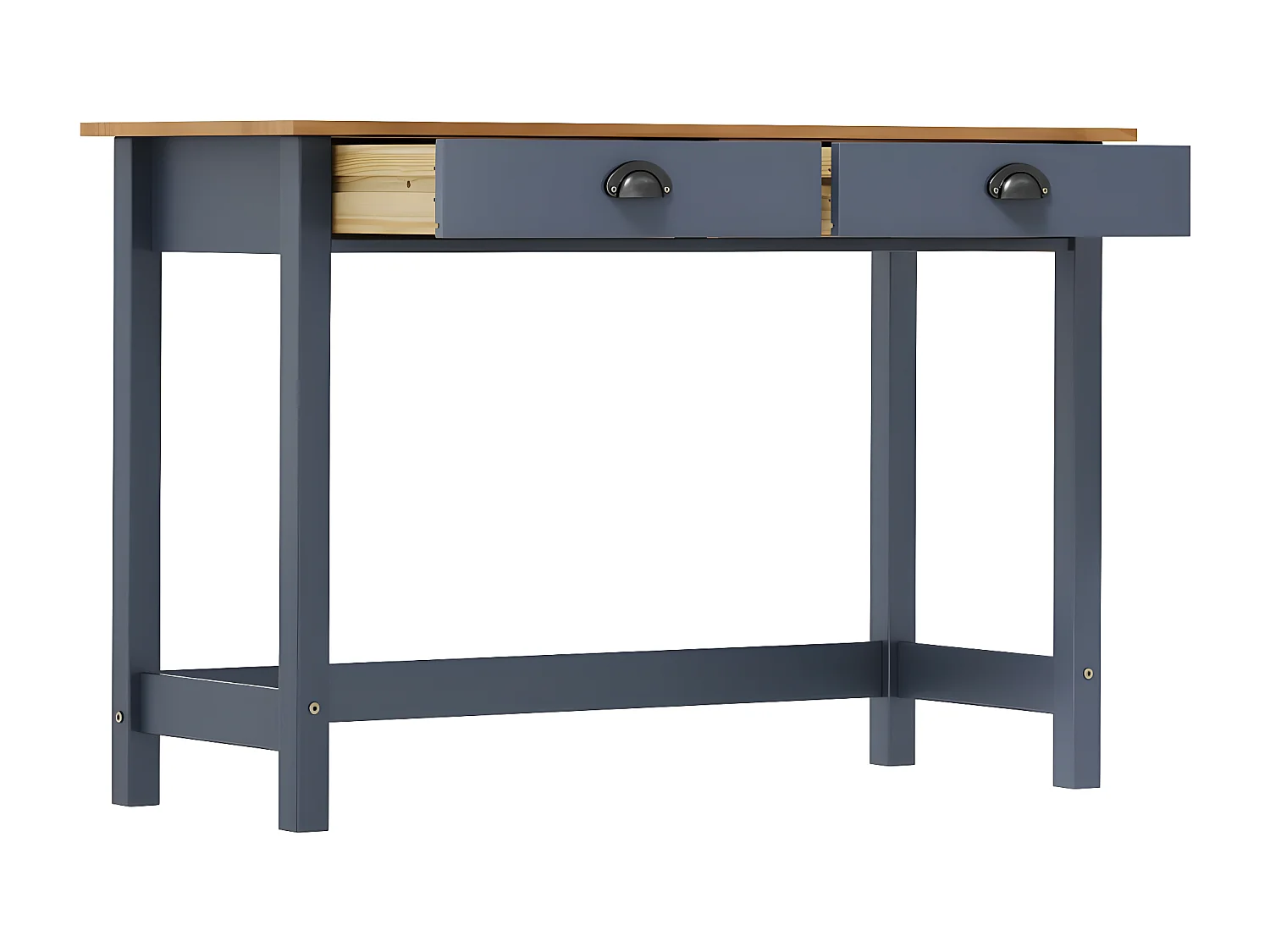 Table console Hill Range avec 2 tiroirs Gris 110x45x74 cm Pin GHR27089
