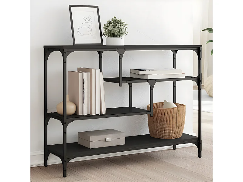 Konsolentisch,Flurtisch Schwarz 100x30x75 cm Holzwerkstoff -gkd438527