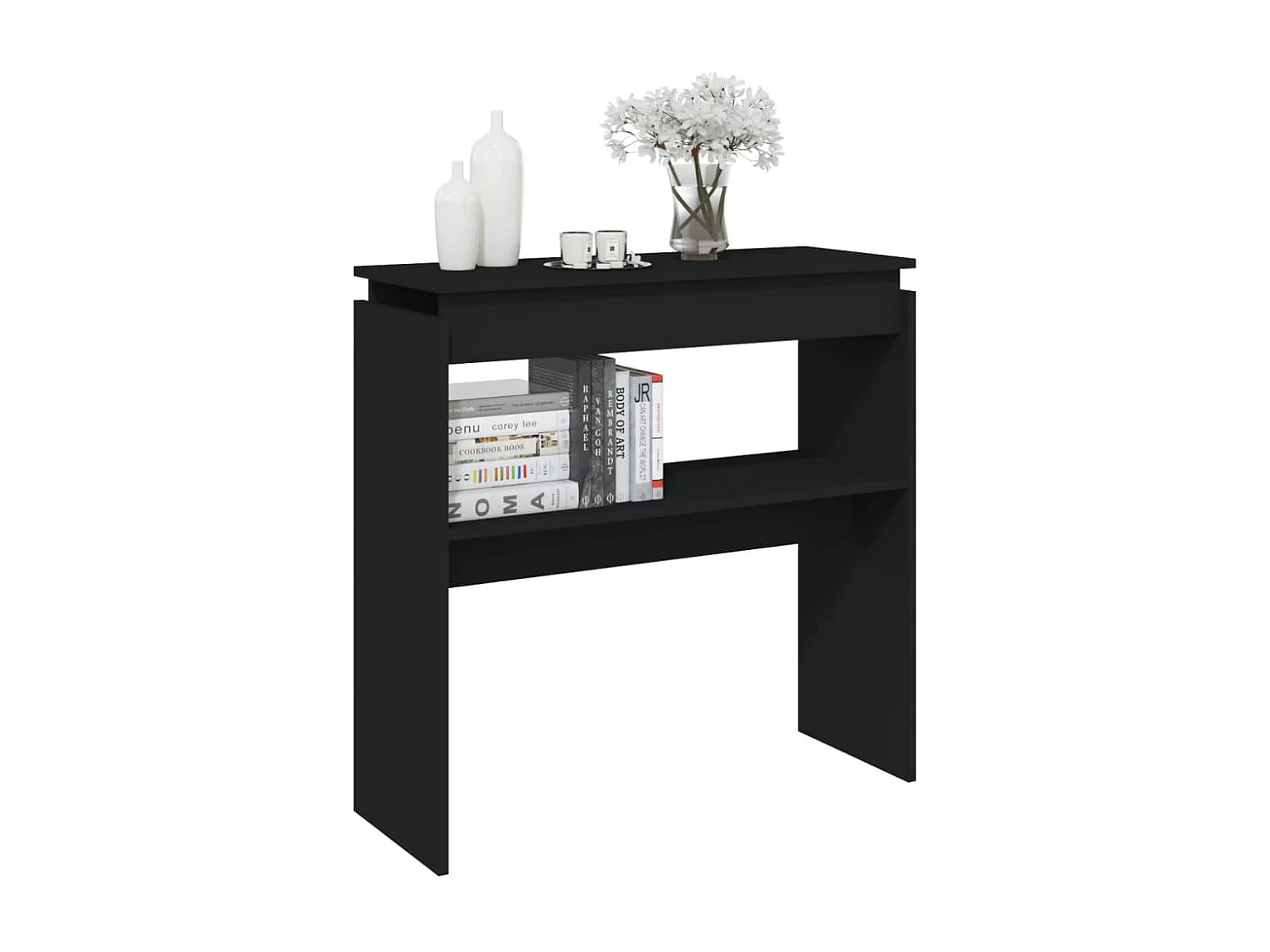 Table console Noir 80x30x80 cm Aggloméré GHR54693