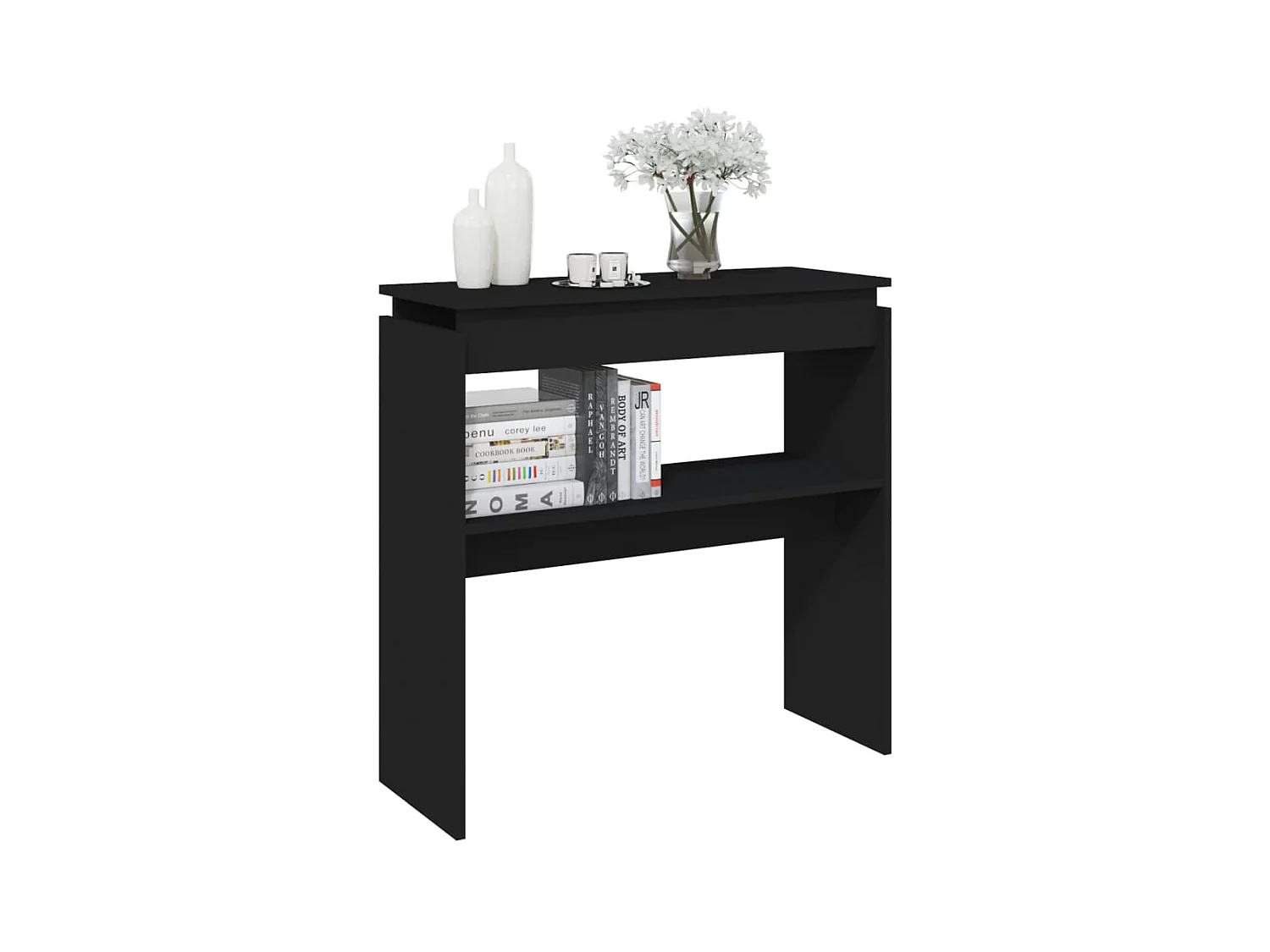 Konsolentisch,Flurtisch Schwarz 80x30x80 cm Holzwerkstoff -gkd161751