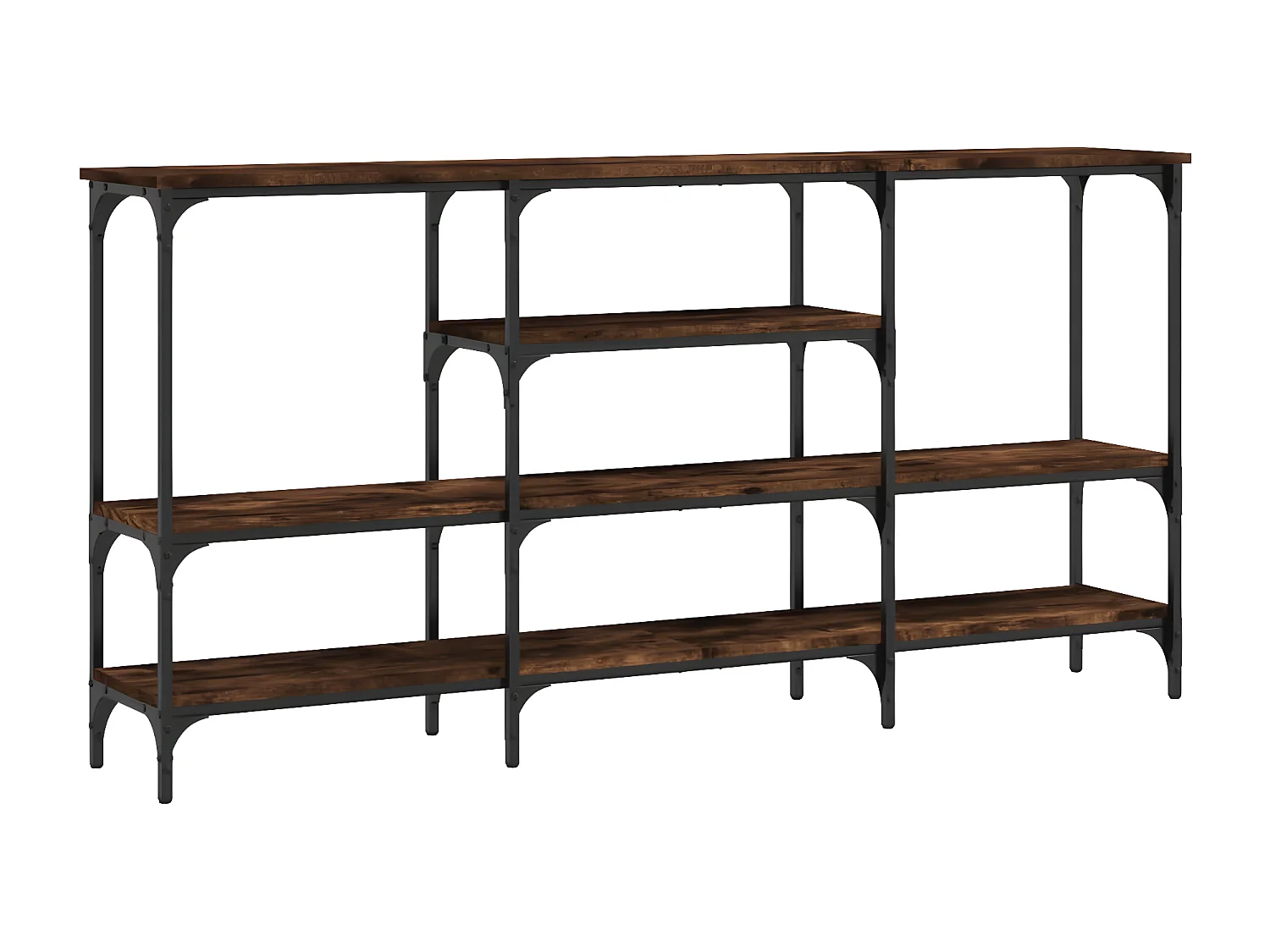 Table console chêne fumé 160x29x80 cm bois d'ingénierie GHR80873