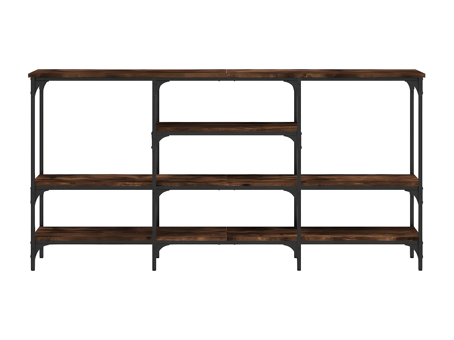 Table console chêne fumé 160x29x80 cm bois d'ingénierie GHR80873