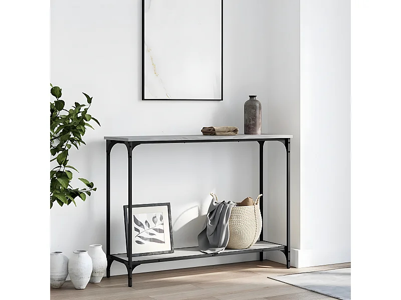 Mesa consola 101x30,5x75cm derivados de madeira cinzento sonoma PT616166