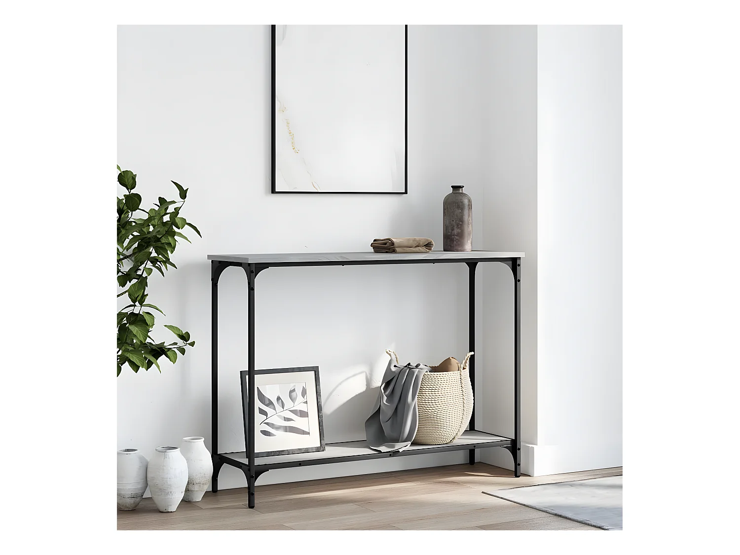 Table console sonoma gris 101x30,5x75 cm bois d'ingénierie GHR86658