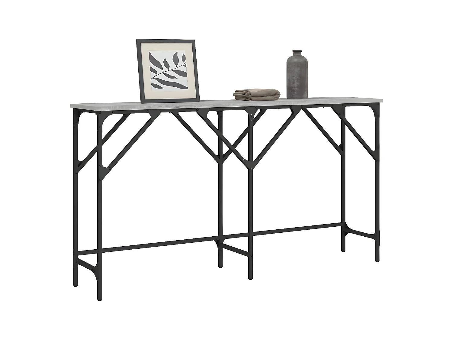 Table console sonoma gris 140x29x75 cm bois d'ingénierie GHR81493