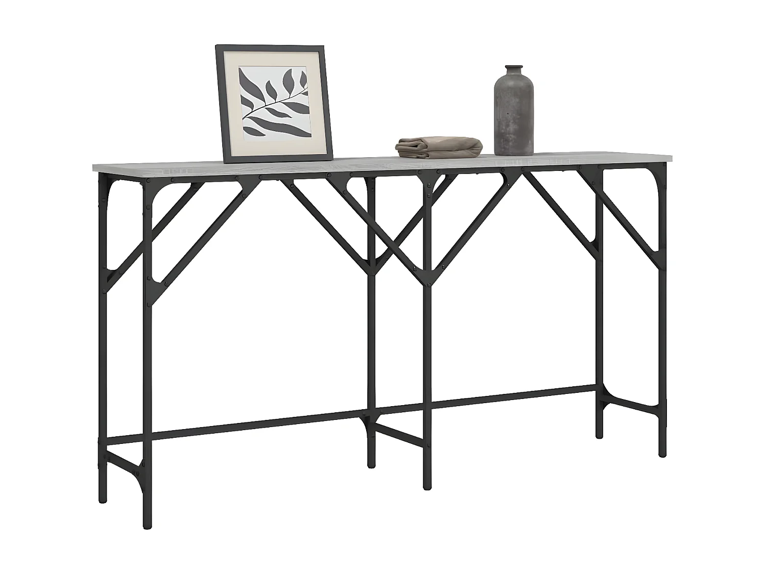 Table console sonoma gris 140x29x75 cm bois d'ingénierie GHR81493