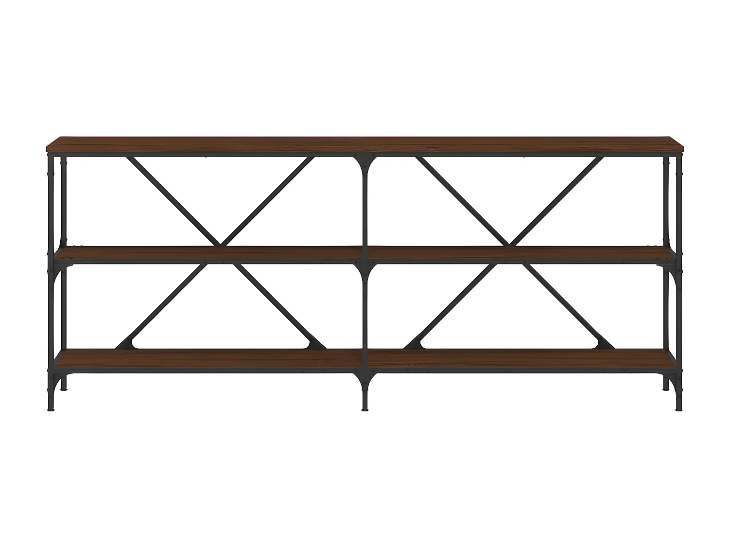 Konsolentisch,Flurtisch Braun Eiche 180x30x75 cm Holzwerkstoff und Eisen -gkd547296