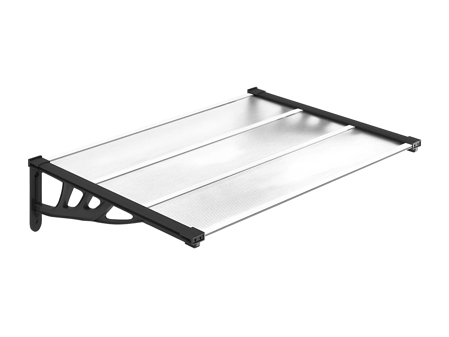 Auvent de porte Noir et transparent 122x90 cm Polycarbonate WVGQ3784