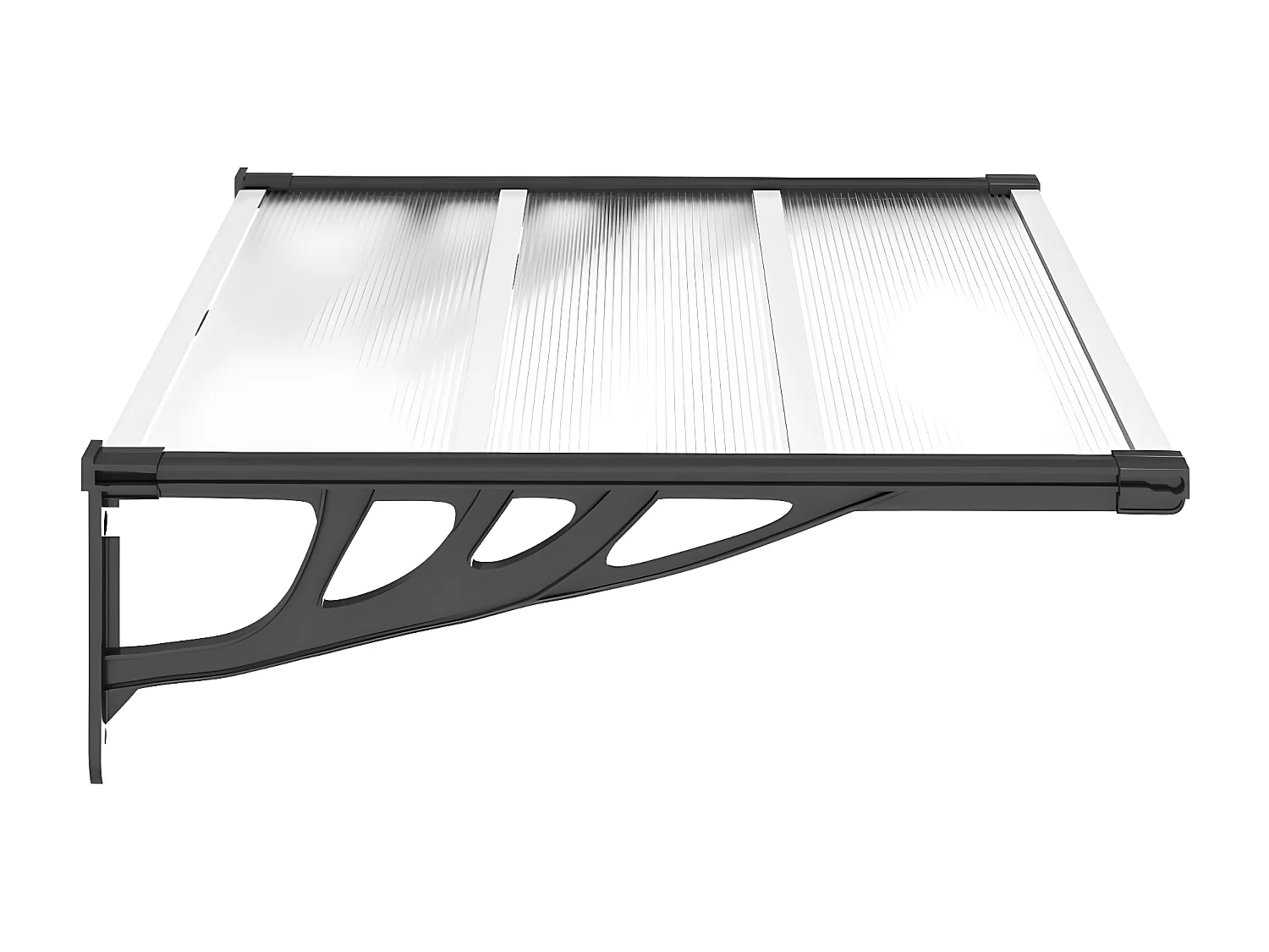 Auvent de porte Noir et transparent 122x90 cm Polycarbonate WVGQ3784
