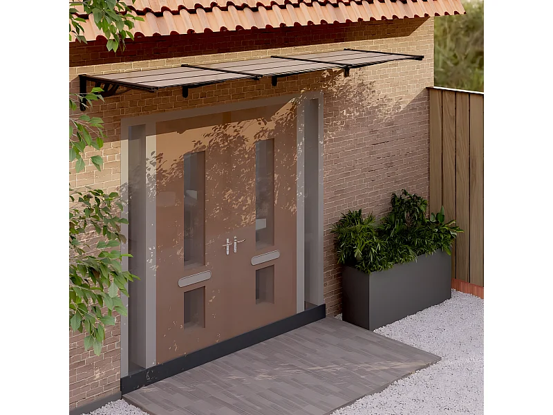 Deurluifel 297,5x90 cm polycarbonaat zwart NL366315