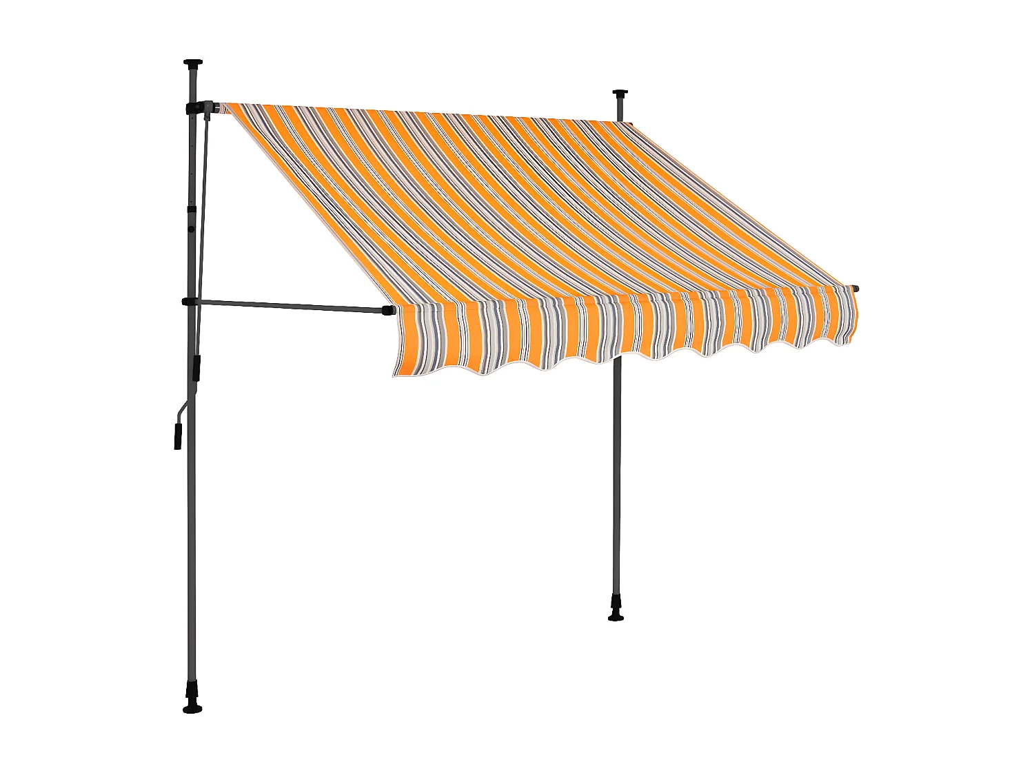 Auvent manuel rétractable avec LED 100 cm Jaune et bleu WVGQ5081