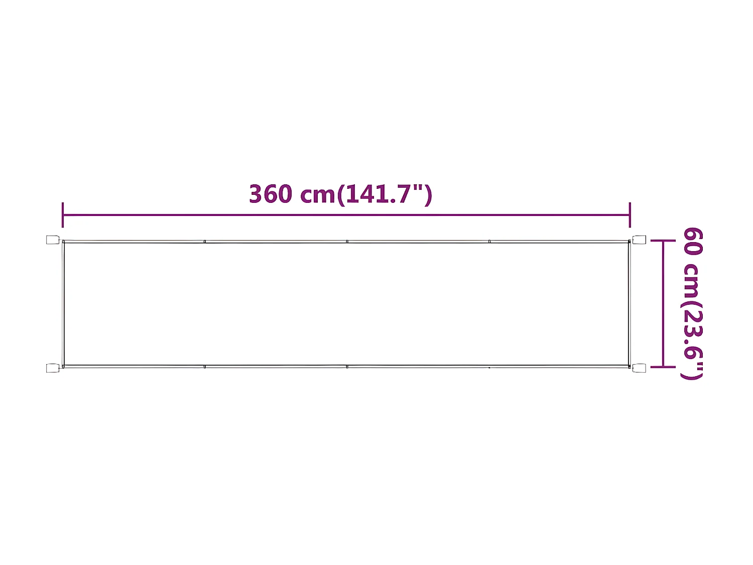 Auvent vertical Beige 60x360 cm Tissu oxford WVGQ4011