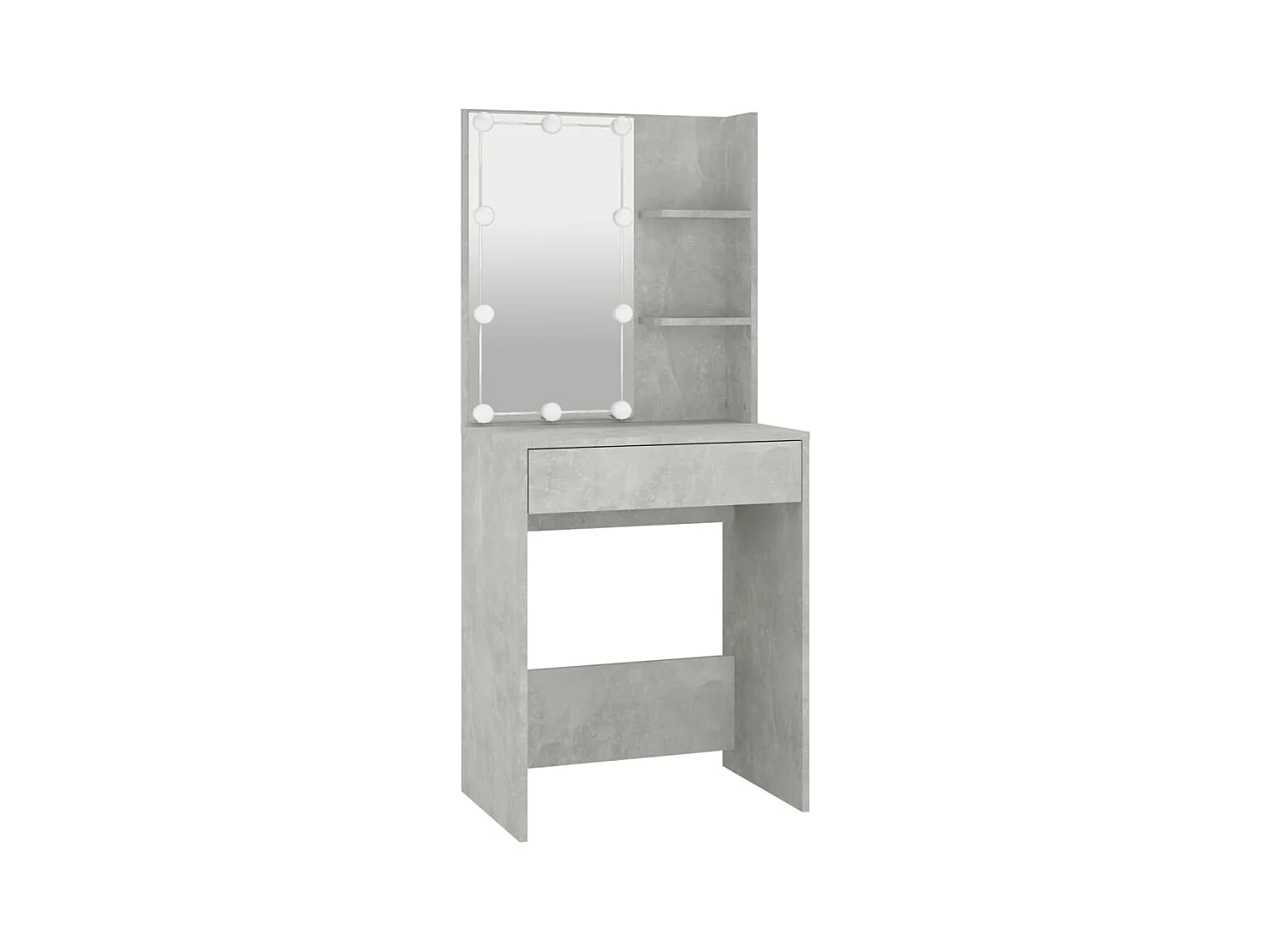 Coiffeuse à LED avec 2 armoires Gris béton Bois d'ingénierie OFR17655 BonneVie Meuble