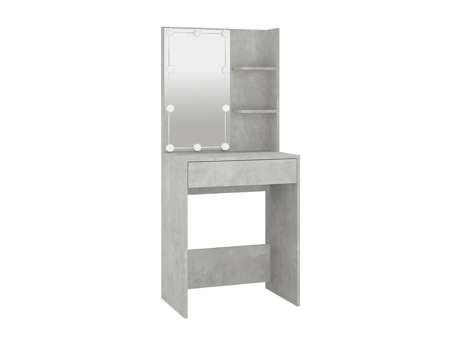 Coiffeuse à LED avec armoire Gris béton Bois d'ingénierie OFR30911 BonneVie Meuble