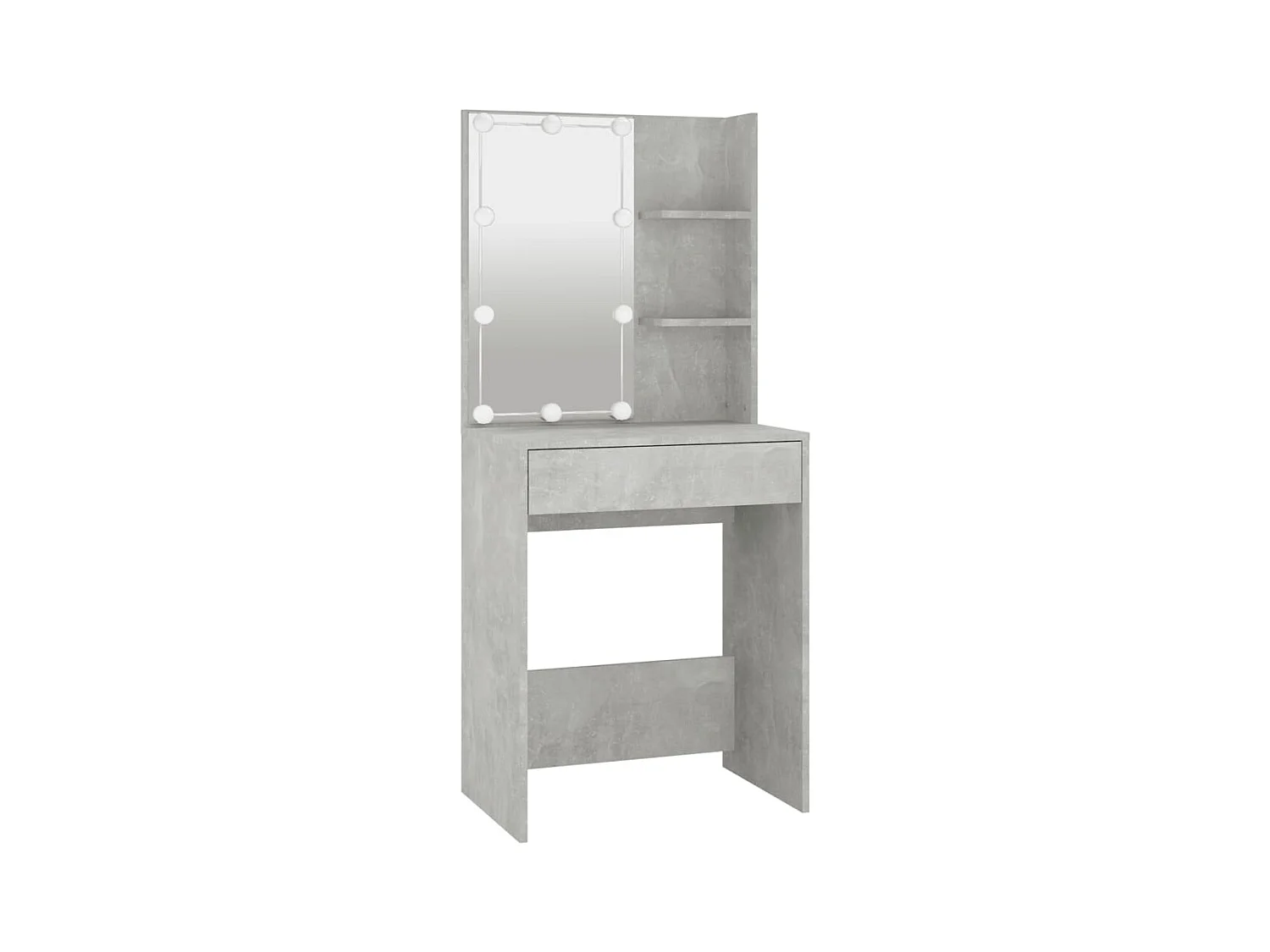 Coiffeuse à LED avec armoire Gris béton Bois d'ingénierie OFR30911 BonneVie Meuble