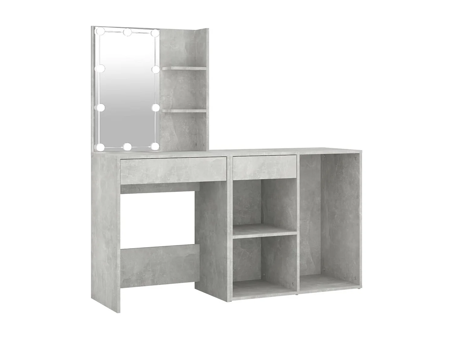 Kaptafel met kastje en LED's bewerkt hout betongrijs NL175933