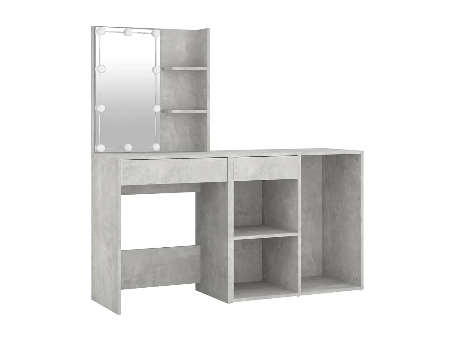 Kaptafel met kastje en LED's bewerkt hout betongrijs NL175933