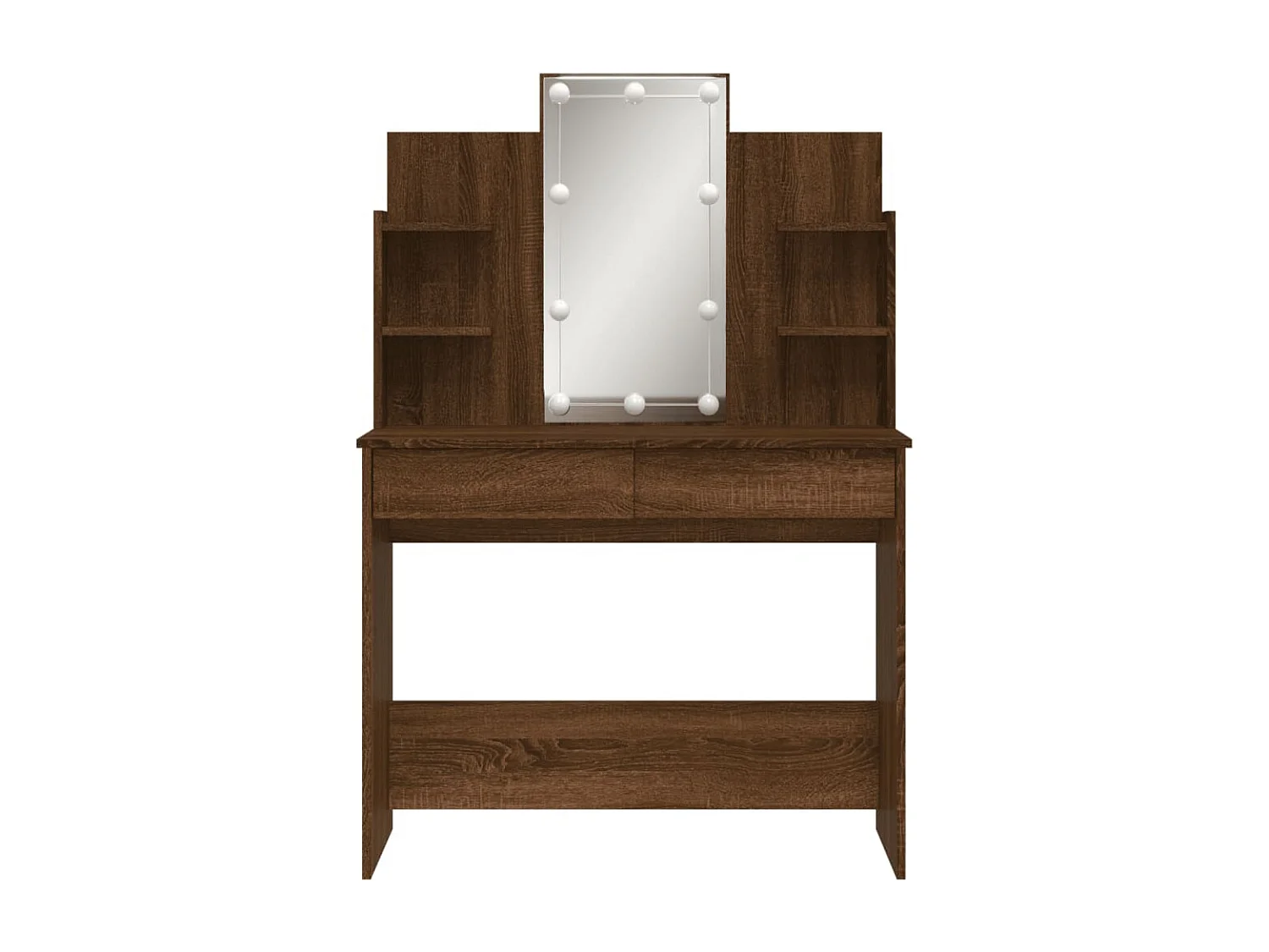 Coiffeuse avec lumières LED chêne marron 96x40x142 cm OFR72133 BonneVie Meuble