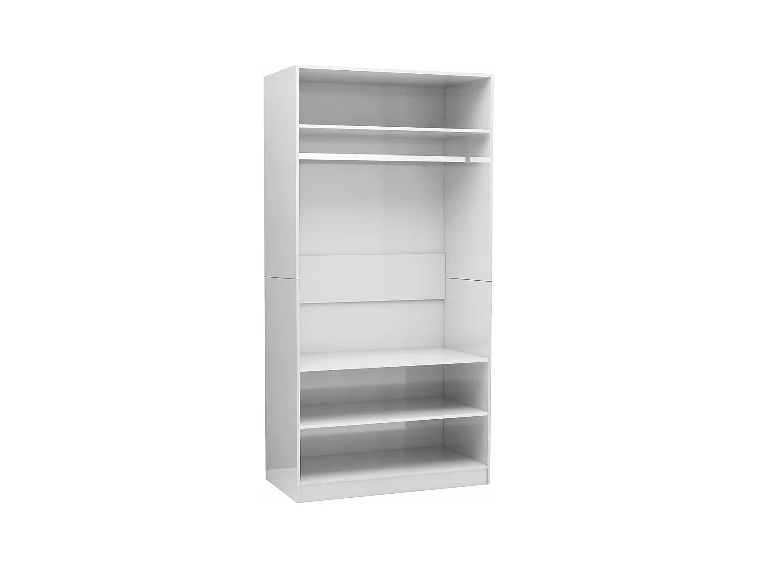 Garde-robe Blanc brillant 100 x 50 x 200 cm Aggloméré OFR13189 BonneVie Meuble