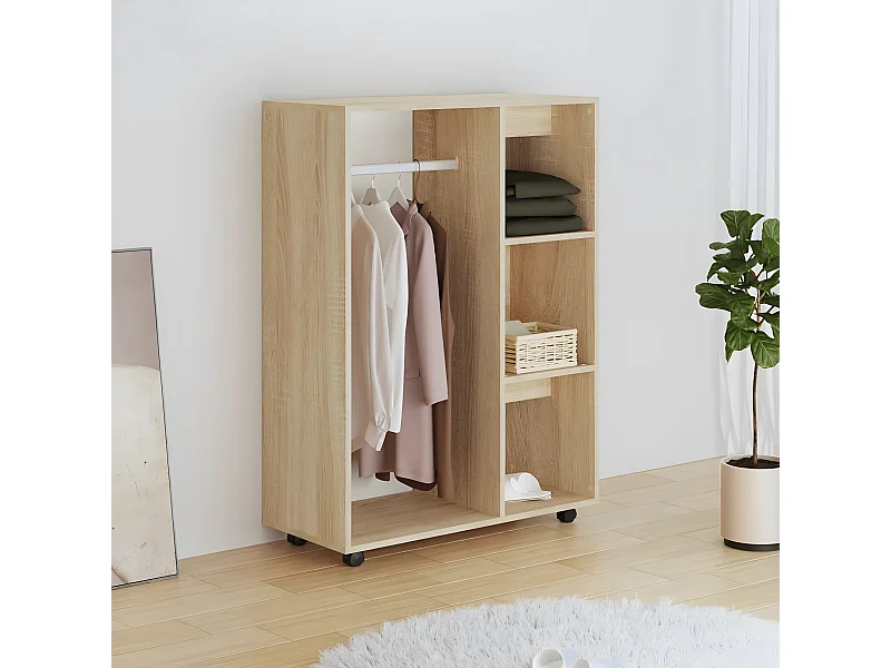 Armario madera de ingeniería color roble Sonoma 80x40x110 cm ES336179