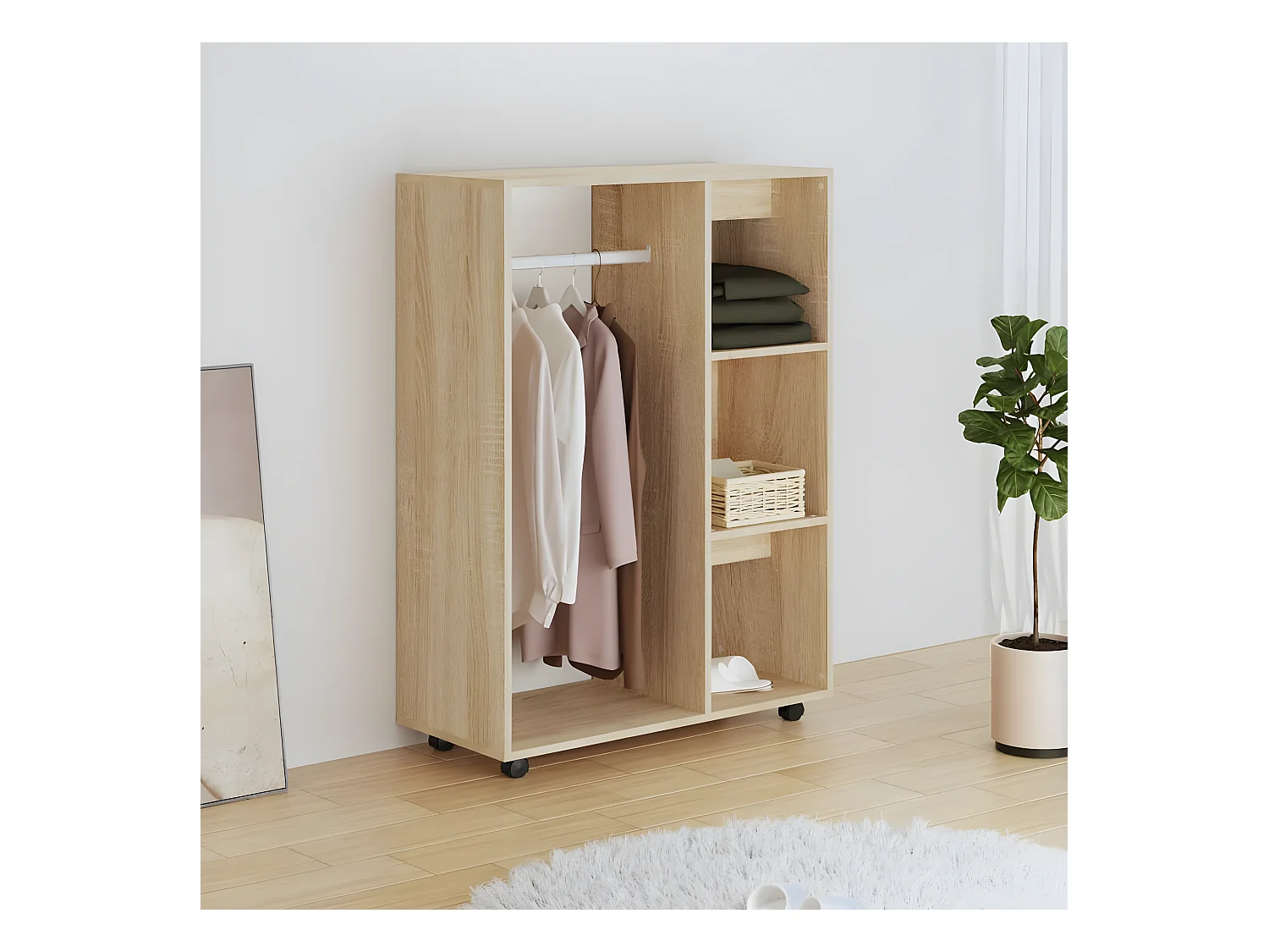 Garde-robe Chêne sonoma 80x40x110 cm Aggloméré OFR31982 BonneVie Meuble