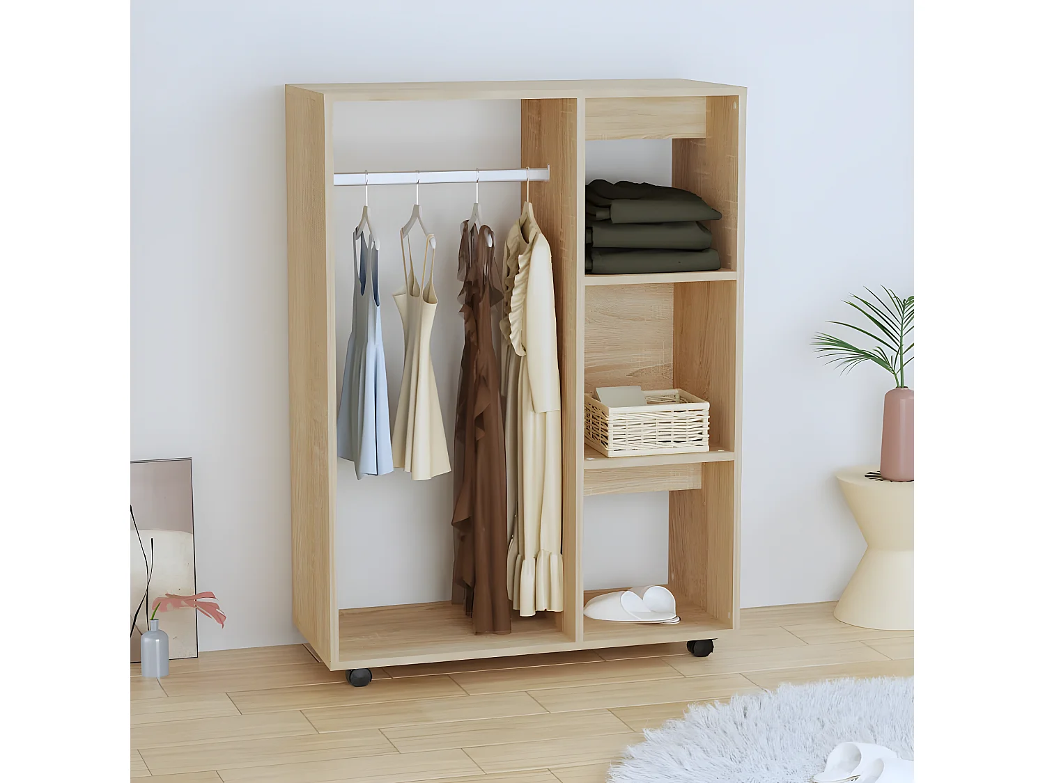 Garde-robe Chêne sonoma 80x40x110 cm Aggloméré OFR31982 BonneVie Meuble