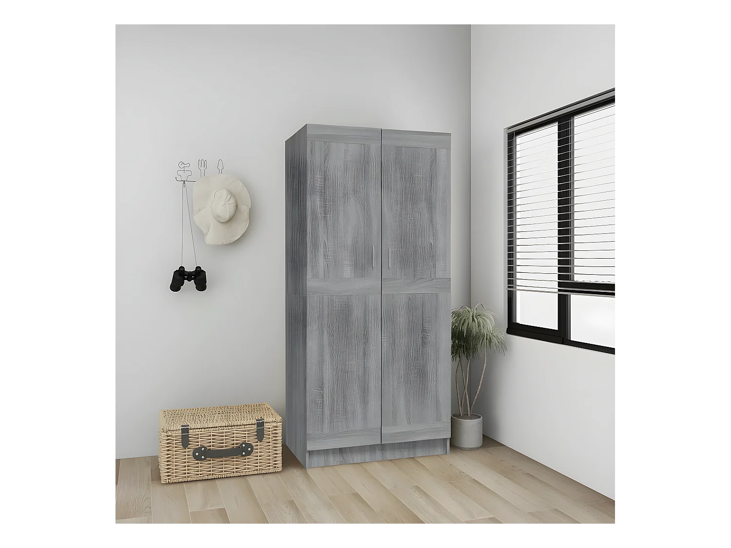 Garde-robe Sonoma gris 82,5x51,5x180 cm Bois d'ingénierie OFR63605 BonneVie Meuble