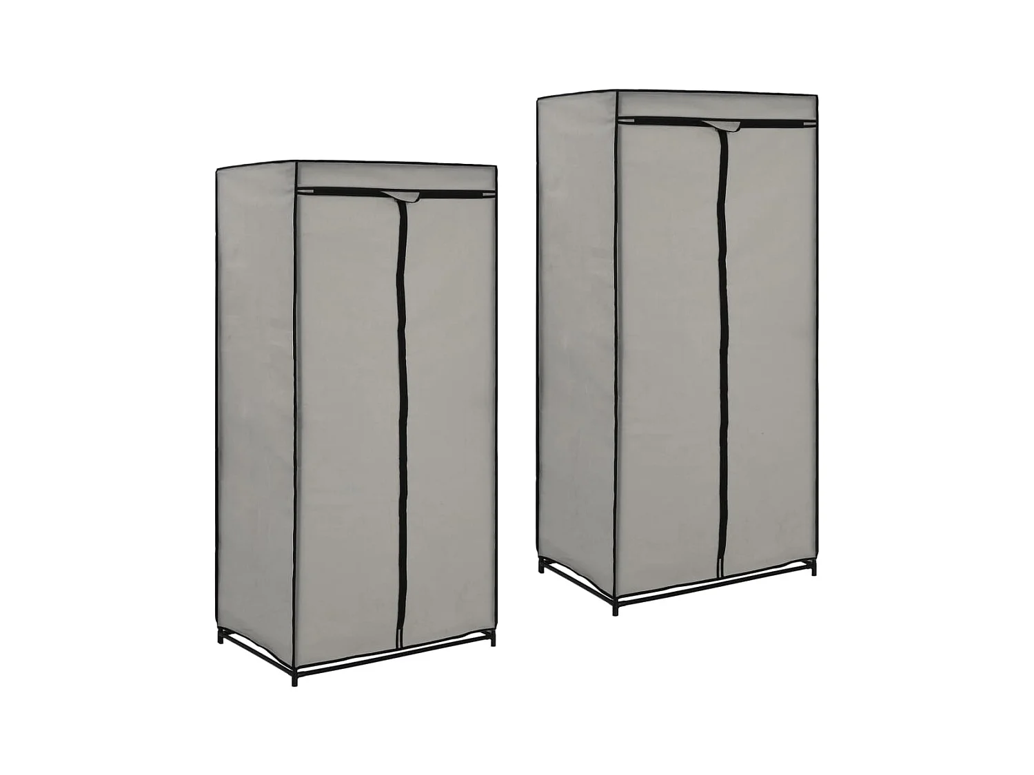 2 pcs Garde-robes Gris 75x50x160 cm OFR29376 BonneVie Meuble