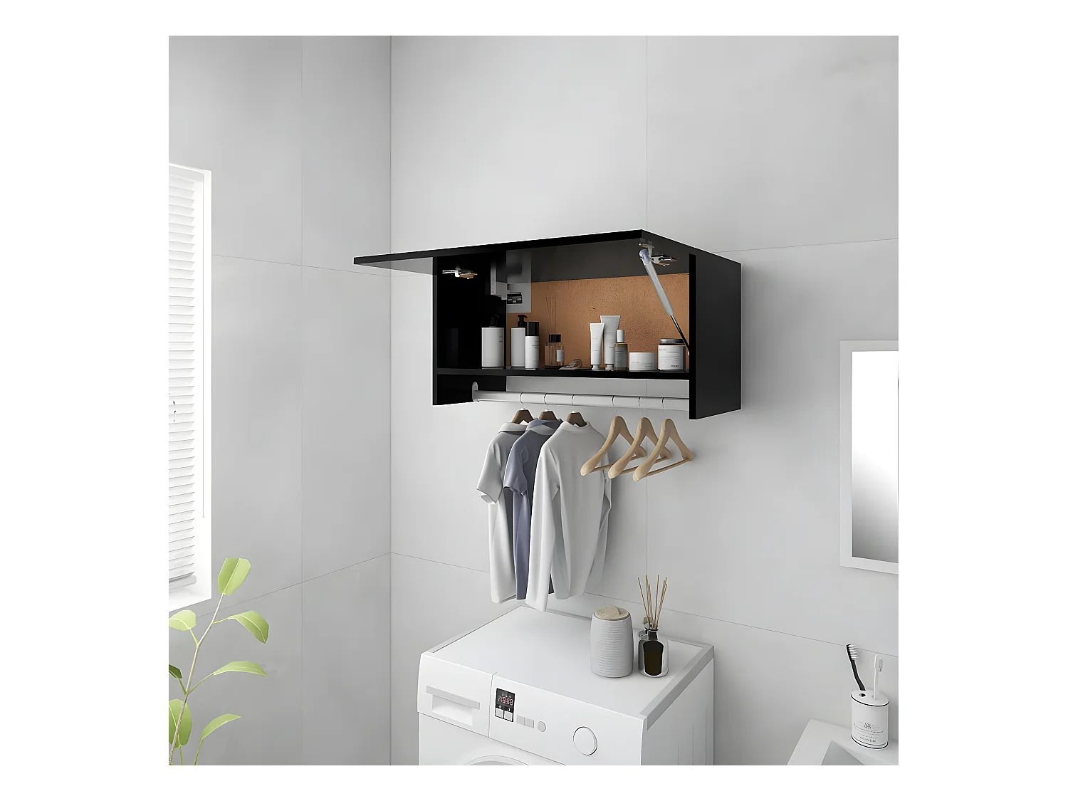Garde-robe Noir 70x32,5x35 cm Aggloméré OFR12530 BonneVie Meuble
