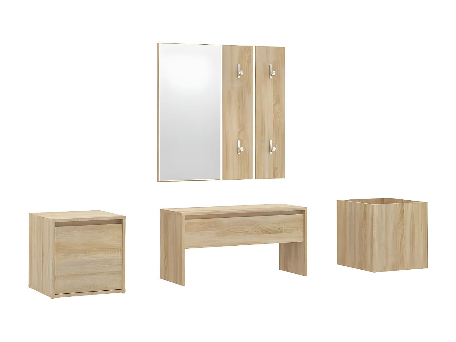 Ensemble de meubles de couloir Chêne Sonoma Bois d'ingénierie OFR12204 BonneVie Meuble