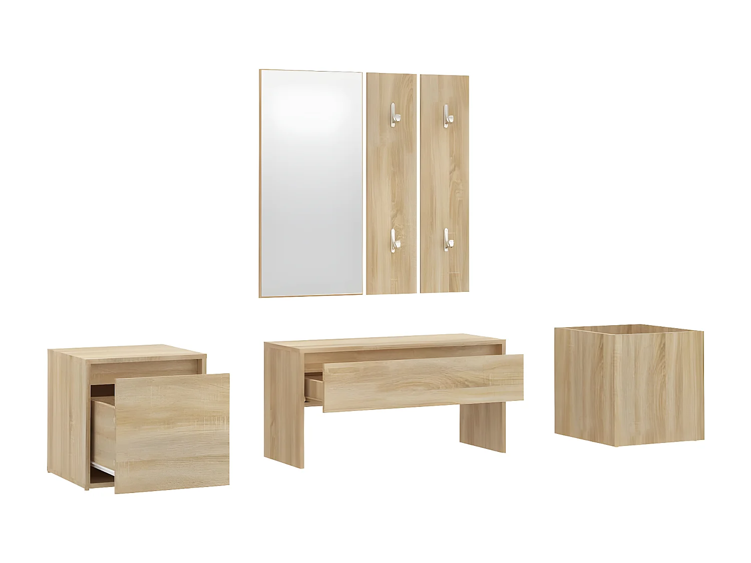 Ensemble de meubles de couloir Chêne Sonoma Bois d'ingénierie OFR12204 BonneVie Meuble