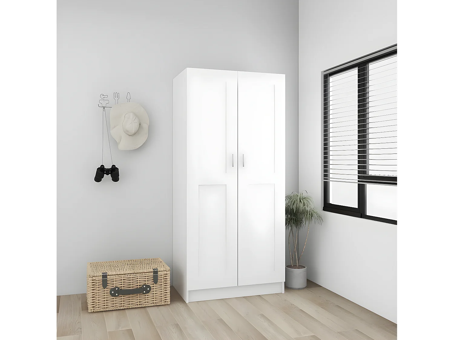 Garde-robe Blanc 82,5x51,5x180 cm Aggloméré OFR70666 BonneVie Meuble