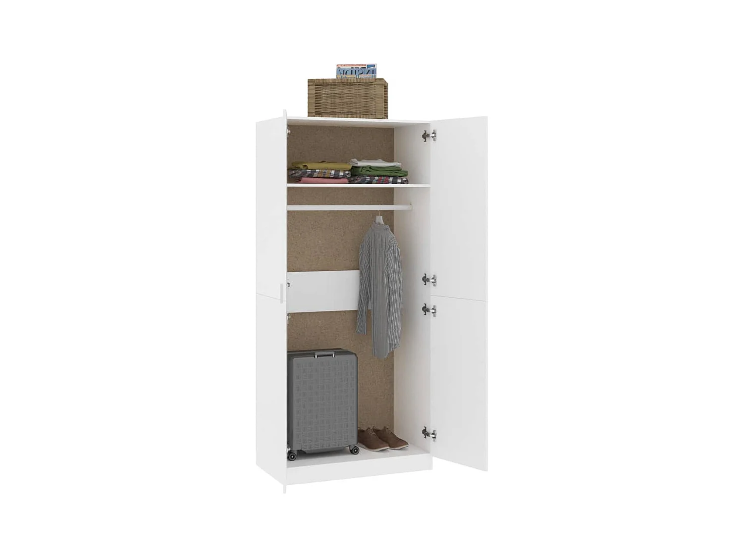 Garde-robe Blanc 90x52x200 cm Aggloméré OFR98924 BonneVie Meuble