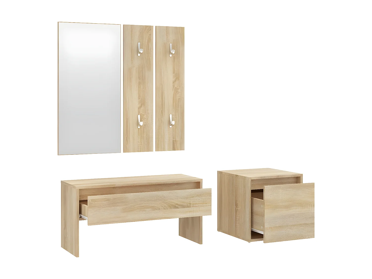 Ensemble de meubles de couloir Chêne sonoma Bois d'ingénierie OFR26429 BonneVie Meuble