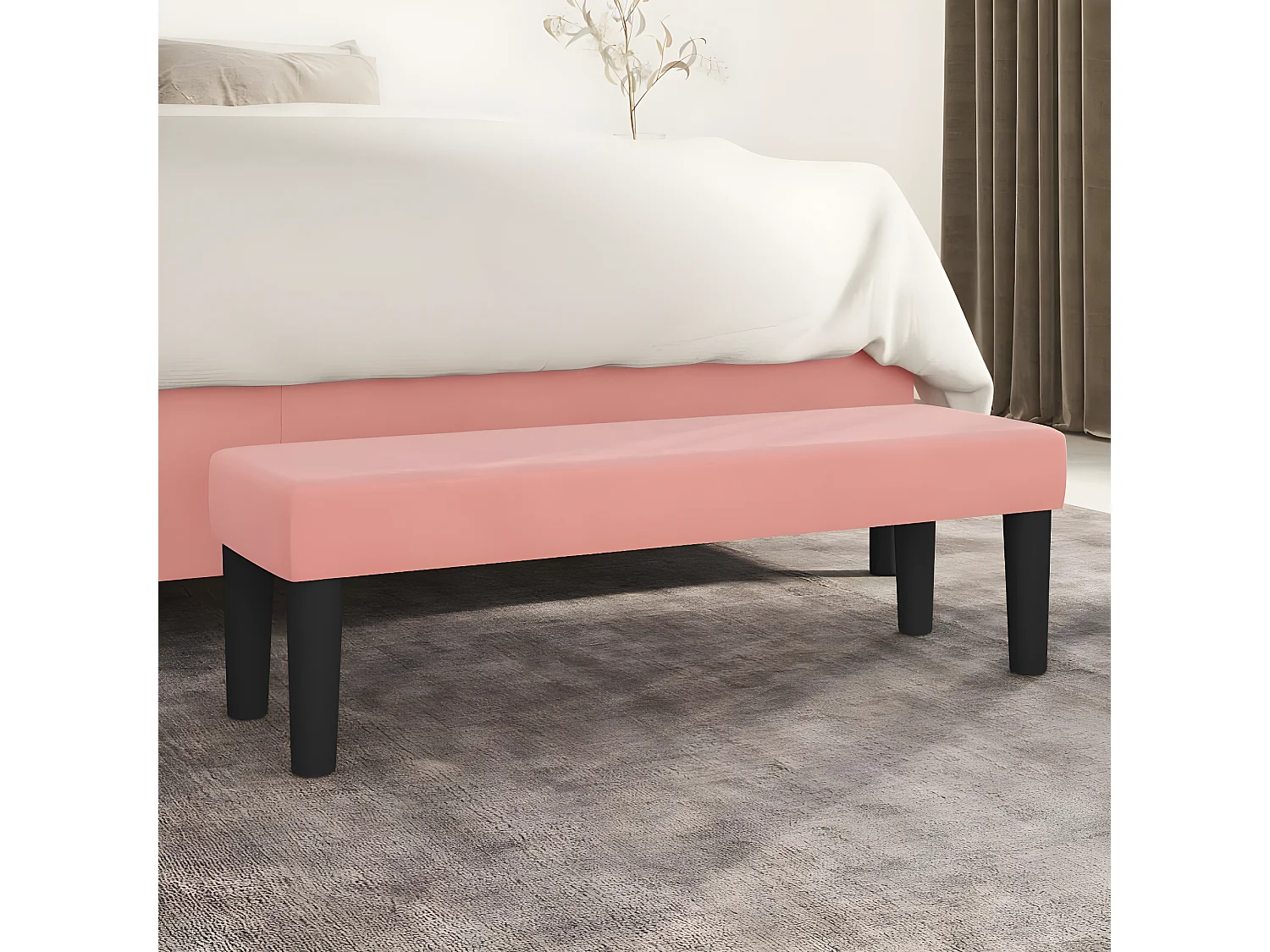 Banc chic Rose 100x30x30 cm Velours -ASAF57265