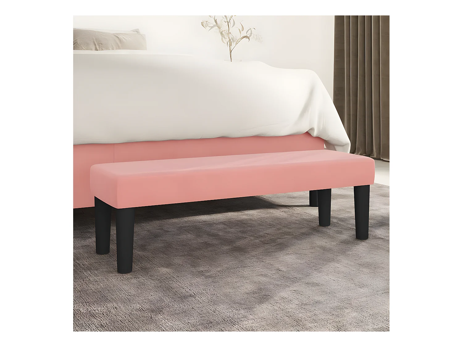 Banc chic Rose 100x30x30 cm Velours -ASAF57265