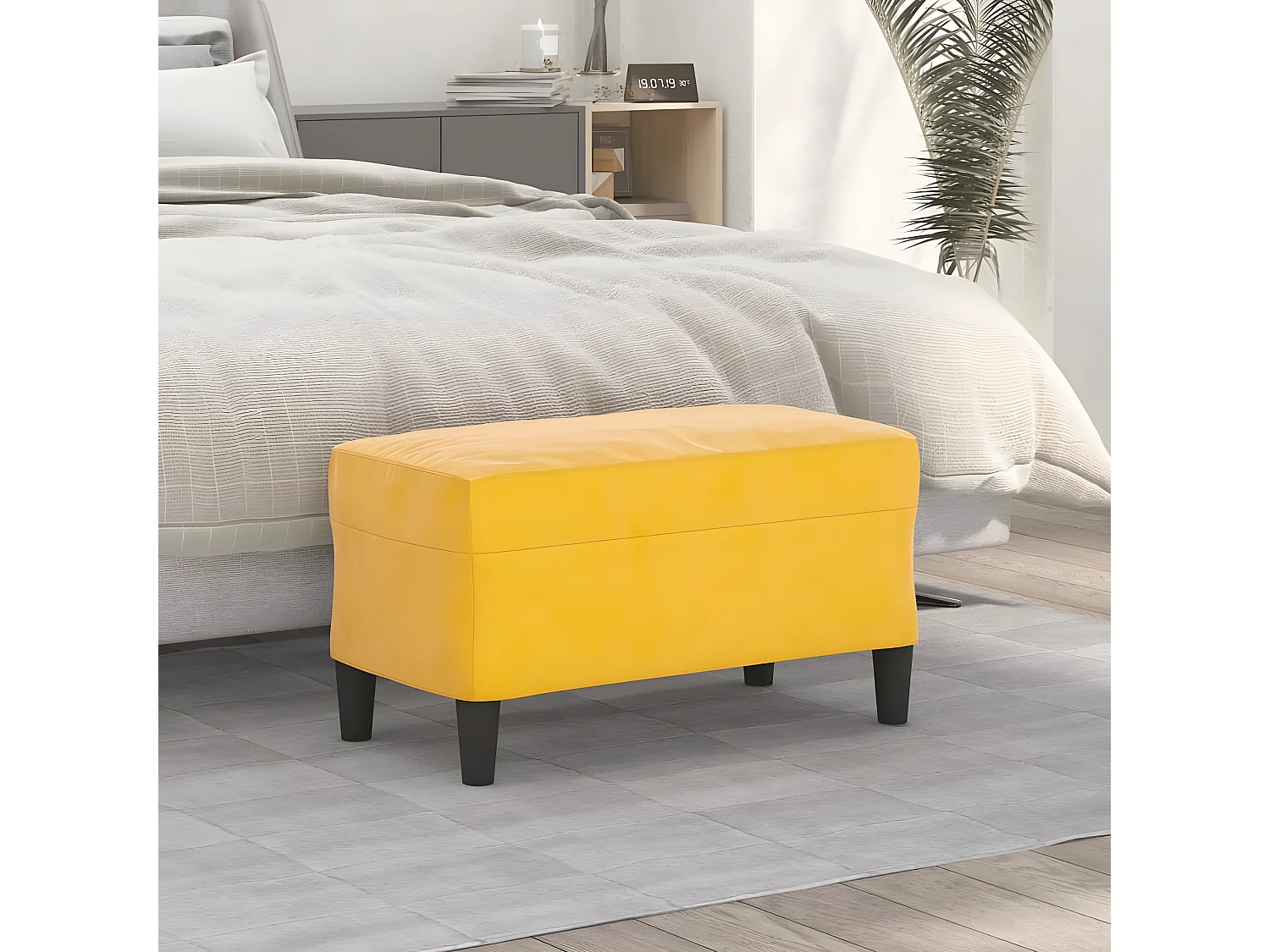 Banc chic Jaune 70x35x41 cm Velours -ASAF29334