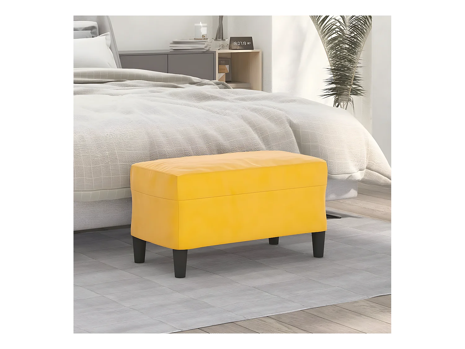 Banc chic Jaune 70x35x41 cm Velours -ASAF29334