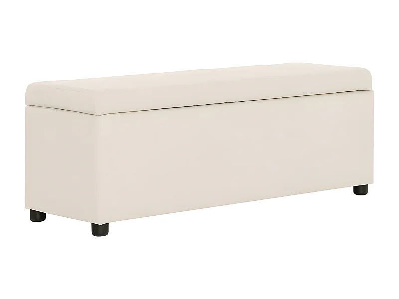 Banc avec compartiment de rangement 116 cm Crème Polyester -ASAF29642
