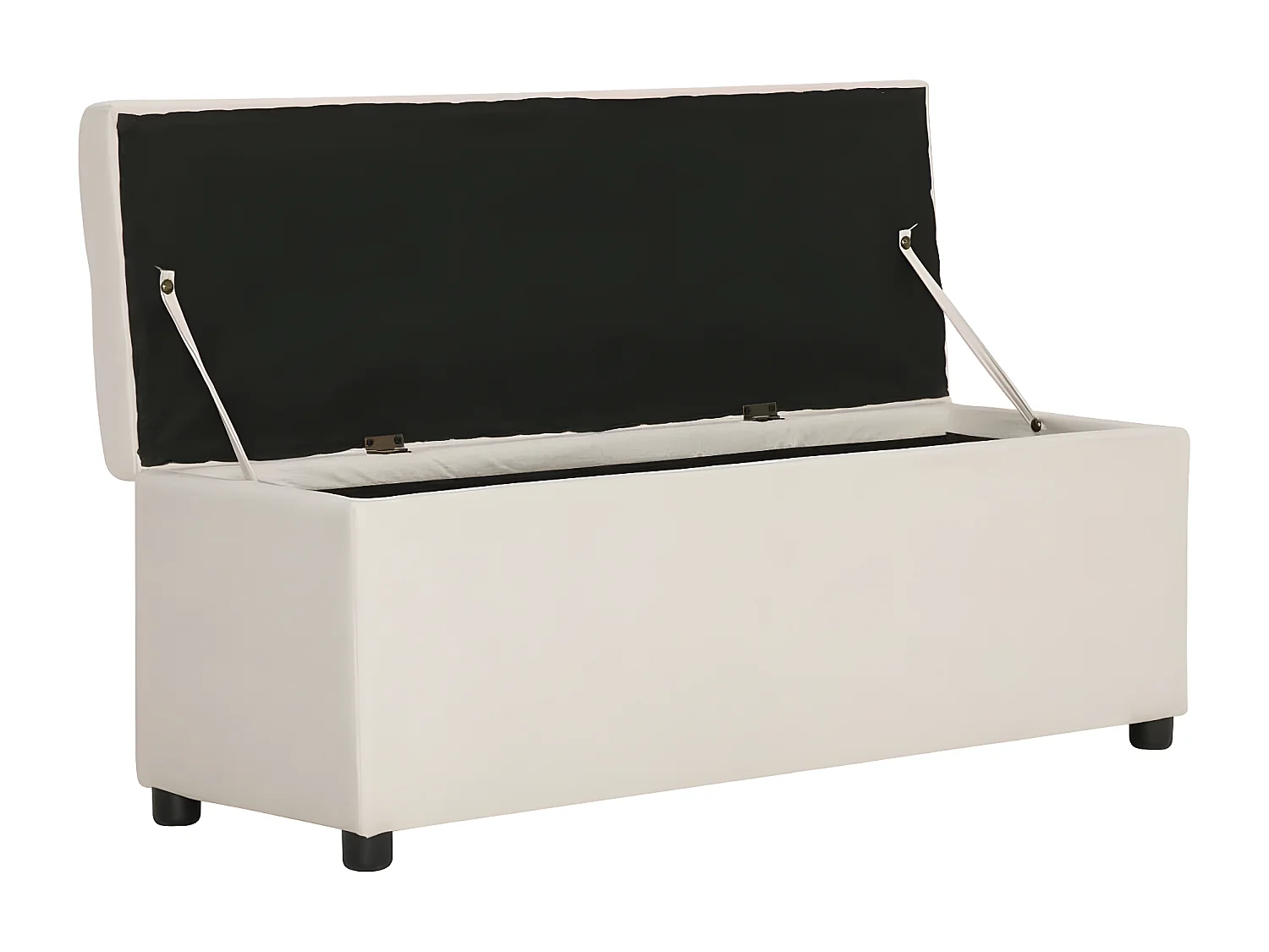 Banc avec compartiment de rangement 116 cm Crème Polyester -ASAF29642