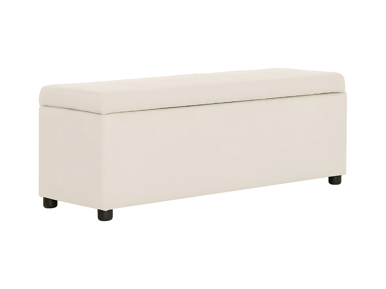 Banc avec compartiment de rangement 116 cm Crème Polyester -ASAF29642