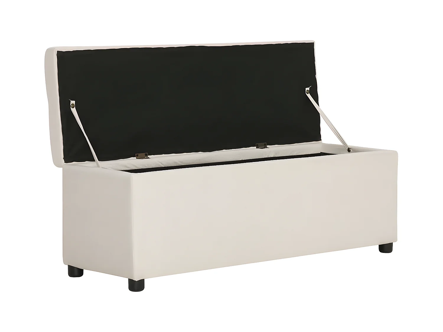 Banc avec compartiment de rangement 116 cm Crème Polyester -ASAF29642