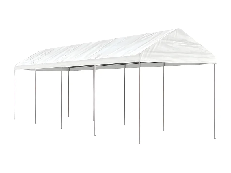 Gazebo - Tenda de recepção com telhado 8,92x2,28x2,69 m polietileno branco PT334503
