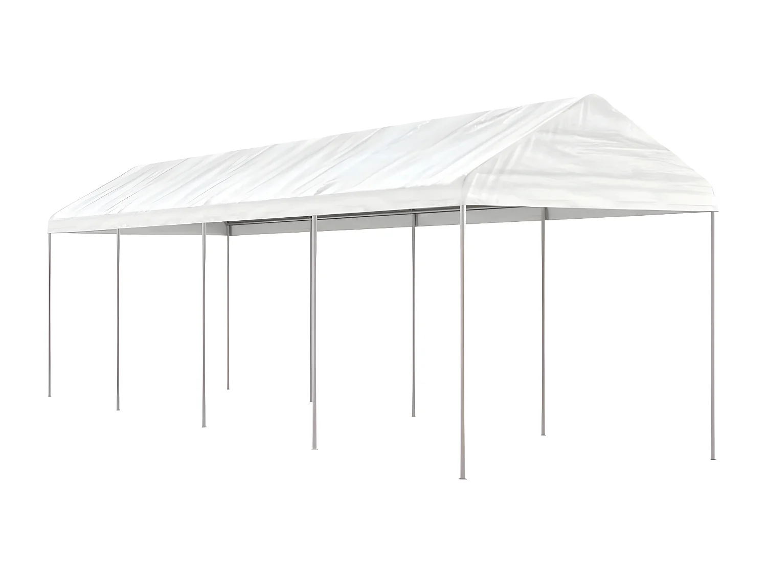 Gazebo - Tenda de recepção com telhado 8,92x2,28x2,69 m polietileno branco PT334503