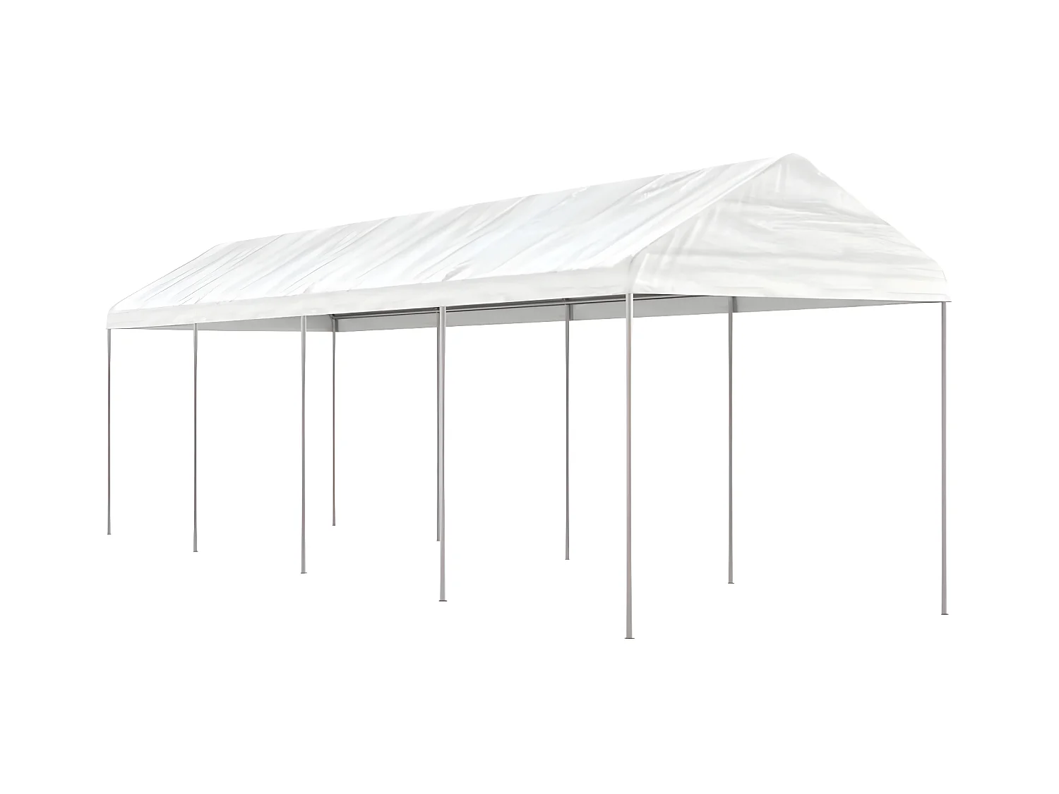 Tonnelle avec toit blanc 8,92x2,28x2,69 m polyéthylène WVGQ5584