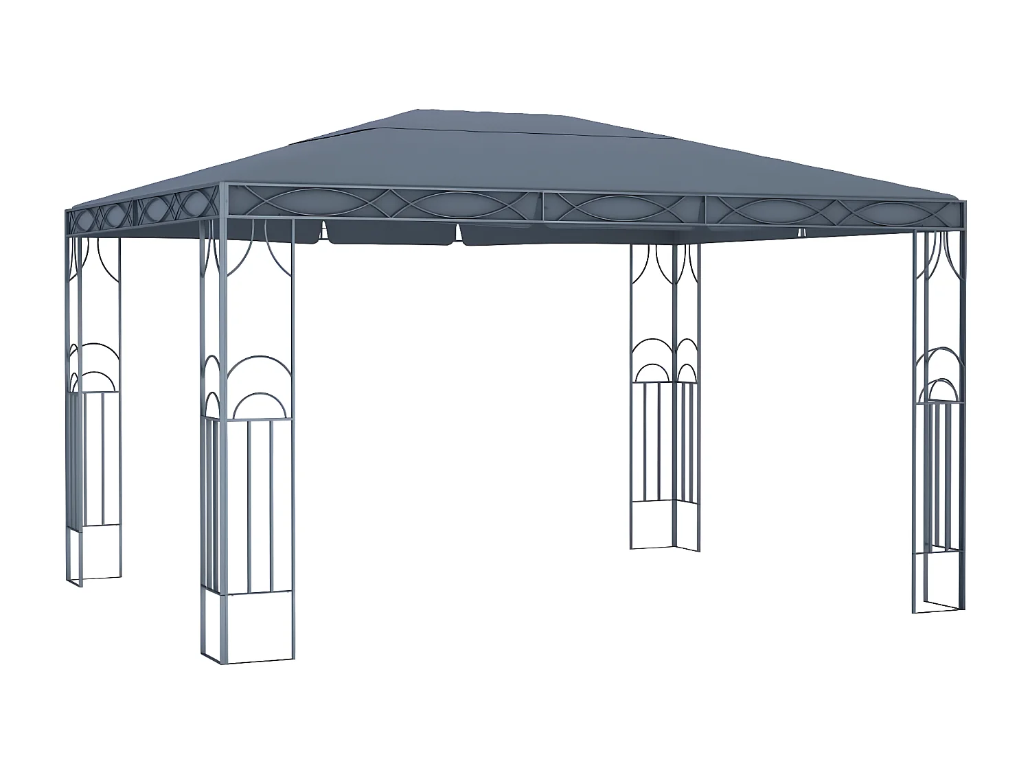 Tonnelle avec guirlande lumineuse à LED 400x300 cm Anthracite WVGQ7968